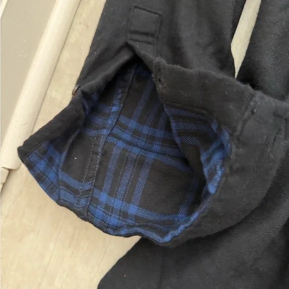 Banana Republic Black Shirt with Blue Plaid Lining- M (NWT- never worn!) - Picture 3 of 4